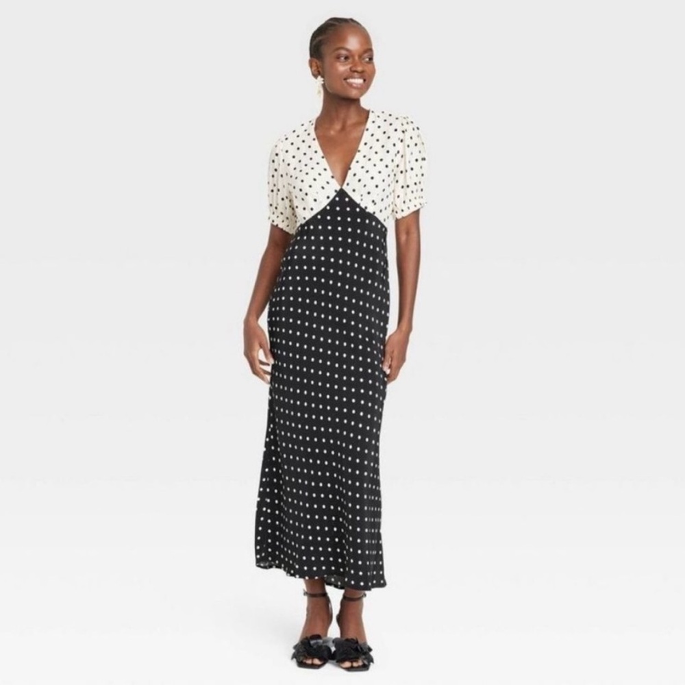 A New Day Polka Dot Midi Dress